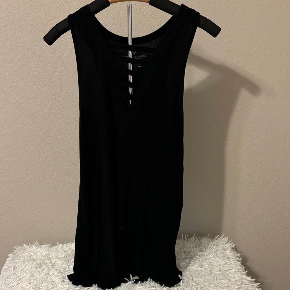 American Eagle Black Strappy Sleeveless Top